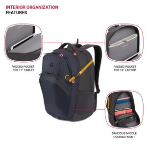 SwissGear 8169 Laptop Backpack, Navy/Charcoal Heather, 18.5 Inches