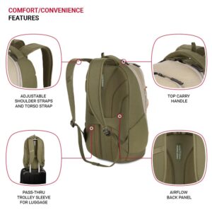 SwissGear 8175 Laptop Backpack, Olive/Sand Heather, 18 Inches