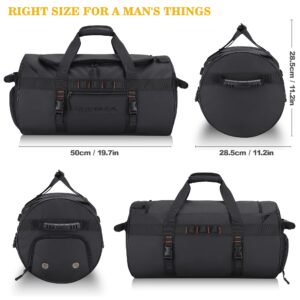 Hulongo Waterproof Duffel Bag Backpack Gym Bag Backpack for Men with Shoe Compartment 32lL