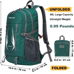 TOMULE Day Hiking Backpack for Women,Small Waterproof Backpack for Women,Lightweight Travel Backpack for Women Green
