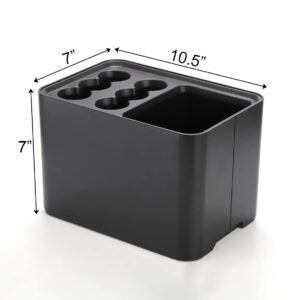 Elsjoy Black Umbrella Stand, Entryway Umbrella Organizer, Compact and Efficient with Removable Drip Tray, Holds 10 Umbrellas