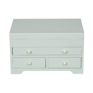 Mele & Co. Bianca Wooden Jewelry Box in Seafoam Finish