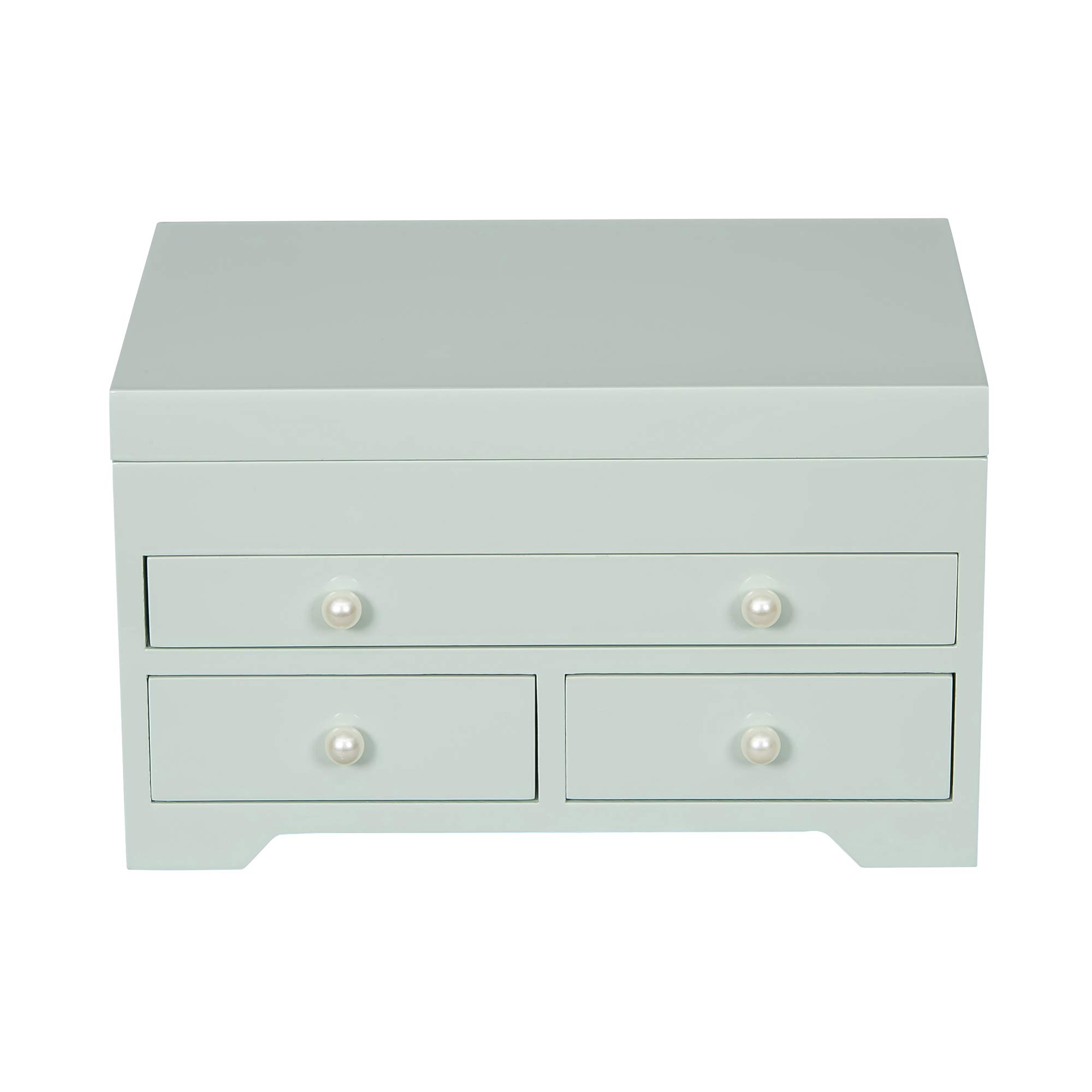 Mele & Co. Bianca Wooden Jewelry Box in Seafoam Finish