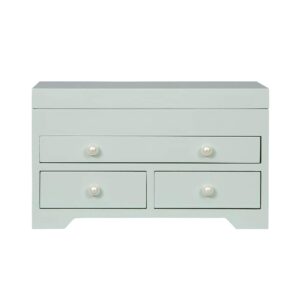 Mele & Co. Bianca Wooden Jewelry Box in Seafoam Finish