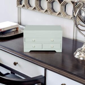 Mele & Co. Bianca Wooden Jewelry Box in Seafoam Finish