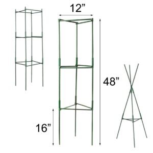 Elsjoy Set of 4 Tomato Cage Plant Support Stake, 48 Inch Garden Stakes Climbing Plant Trellis, Adjustable Plant Cages for Climbing Plant, Tomato, Vegetables, Flowers