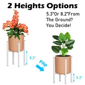 DDPow Heavy Plant Stand for 10"-16" Plant Pot, Plant Stand Indoor Outdoor Corner, Adjustable Metal Heavy Duty Plant Stand for Large Pot (White 1 Pack)