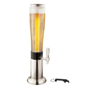 hammer + axe drink dispenser [2023 amazon exclusive] pro-pour tap & bottle opener, 88 fl oz, home bar party accessory, elegant design, portable beverage tower server, beer liquor margaritas cocktails