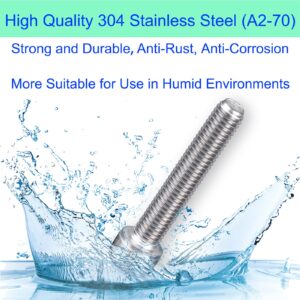 HanTof 75Pcs Hex Socket Head Cap Screws Bolts, 304 (18-8) Stainless Steel, Metric M5 x 8/12/16/20/30mm Allen Head Hex Drive Machine Screws Set with Hex Wrenches, Fully Threaded Pitch: 0.8mm