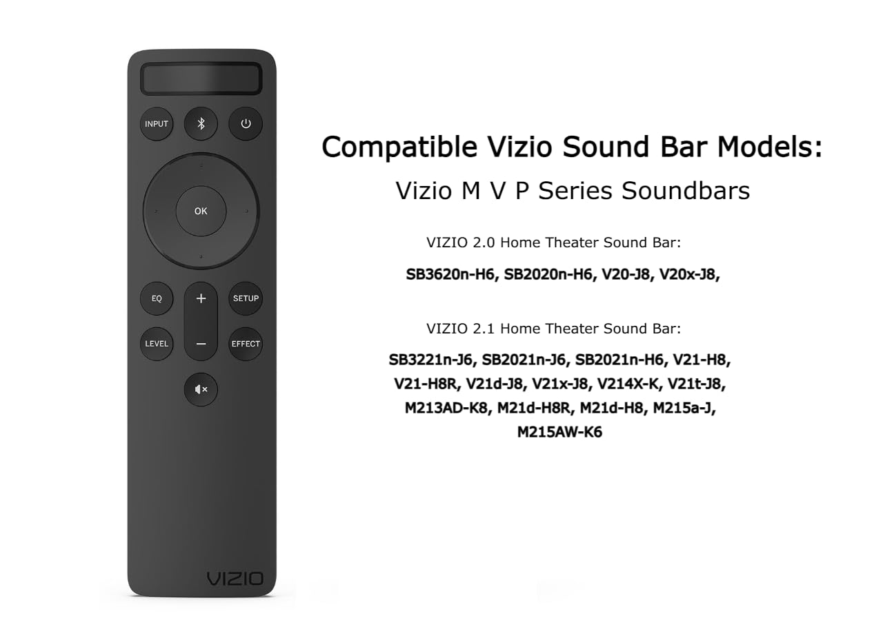 OEM Replacement Backlit Display Bluetooth Remote Works for All Vizio Premium Sound Bar Home Theater System