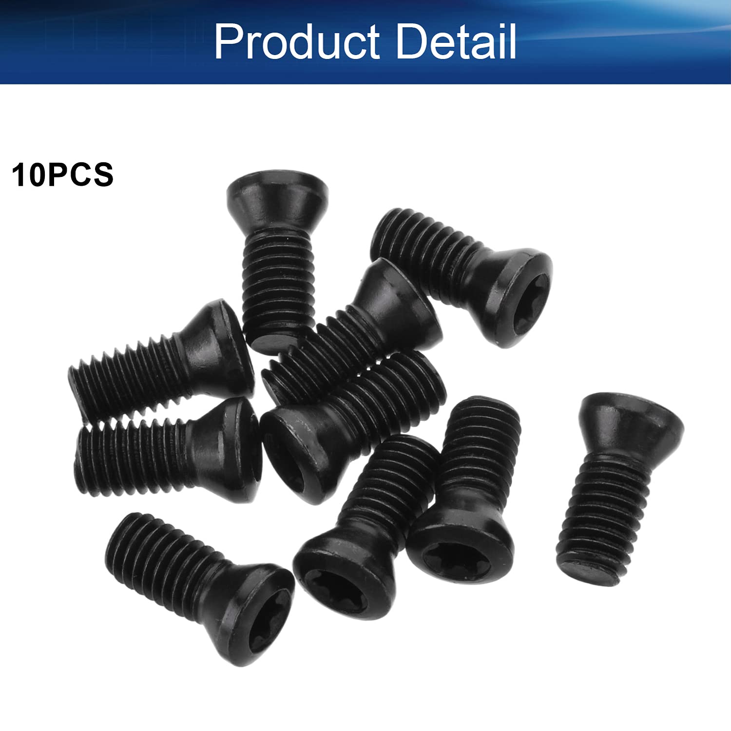 Auniwaig Black Screws Torx M5 x 12mm Carbon Steel Flat Head Socket Head Cap Screws Bolt 12.9 Grade for Replacement 10pcs