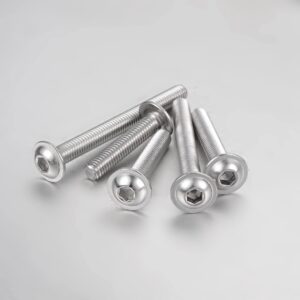 M5-0.8 x 12mm Socket Head Screws Flanged Button Head Bolts 18-8 Stainless Steel 304 Allen Hex Socket Drive Screws Full Thread, Pack of 100