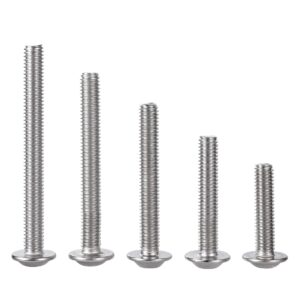 M5-0.8 x 12mm Socket Head Screws Flanged Button Head Bolts 18-8 Stainless Steel 304 Allen Hex Socket Drive Screws Full Thread, Pack of 100