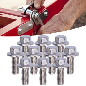 10Pcs Flanged Hex Head Bolts M5 10/12/16/20/25/30/35/40mm, Hex Bolts Stainless Steel 304 Screws Accessory(M5*12)