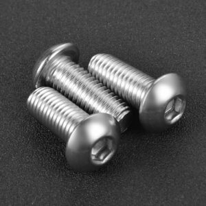 M5-0.8 × 12MM Button Head Socket Cap Screws Stainless Steel 18-8 (304), Fully Thread, Allen Hex Drive Bolts, 50PCS