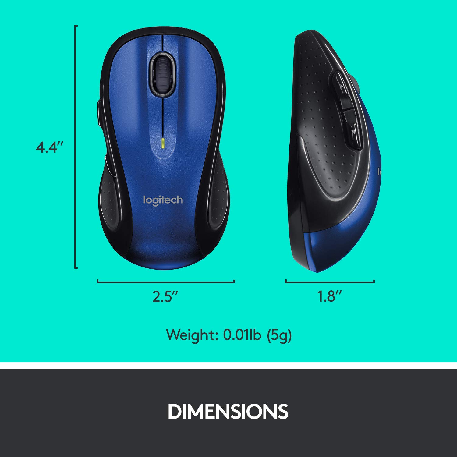 Logitech M510 Wireless Mouse, Blue (Renewed)