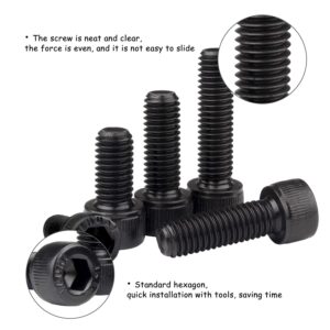 RuoFeng Black Cylindrical Head Hexagon Screw Nut Bolt Set Carbon Steel M2 M3 M4 M5 Cup Head Socket Cap Screws Box 1060pcs with 4 Small Spanners