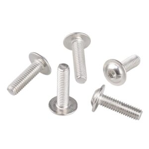 304 Stainless Steel Round Head hex Socket Screws with Pads, Flat Head semi-Round Head Machine Wire Bolts with Pads Hexagon Socket Screws (Size : M5*12)