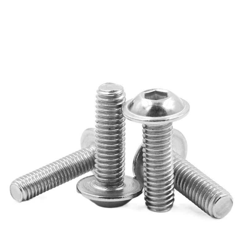 10pcs 304 Stainless Steel pan Head Hexagon Socket Screws with Pads, Round Head Hexagon Socket Screws with Pads, Round Head Hexagon Socket Screws with Pads Hexagon Socket Screws (Size : M5*12)