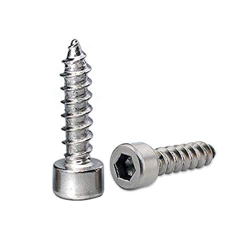 RAWARS Hexagon Socket Screws 10pcs 304 Stainless Steel Cylindrical Head Hexagonal self-Tapping Screws M3M6 Cup Head self-Tapping Screws (Size : M5*12)