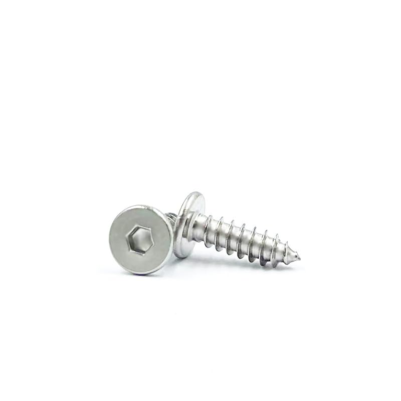 10pcs 304 Stainless Steel Flat Head Hexagonal self-Tapping Ultra-Thin Flat Head self-Tapping Thin Flat Head Hexagonal self-Tapping Screws Hexagon Socket Screws (Size : M5*12)