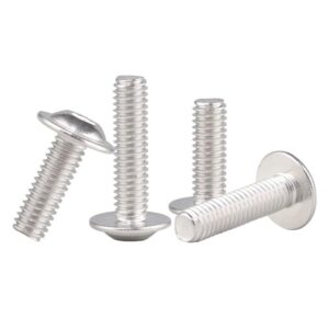 10pcs 304 Stainless Steel Round Head hex Socket Screws with Pads, Flat Head semi-Round Head Machine Wire Bolts with Pads Hexagon Socket Screws (Size : M5*12)