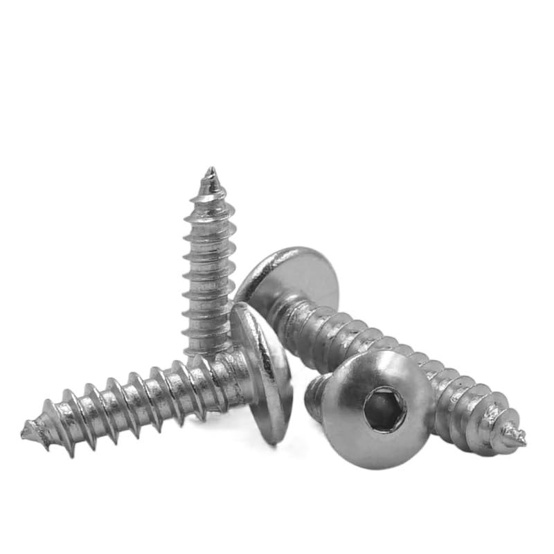 CHANWA 10pcs 304 Stainless Steel Umbrella Head/Mushroom Head Hexagonal self-Tapping Screws Large Flat Head Hexagonal self-Tapping Screws Hexagon Socket Screws (Size : M5*12)