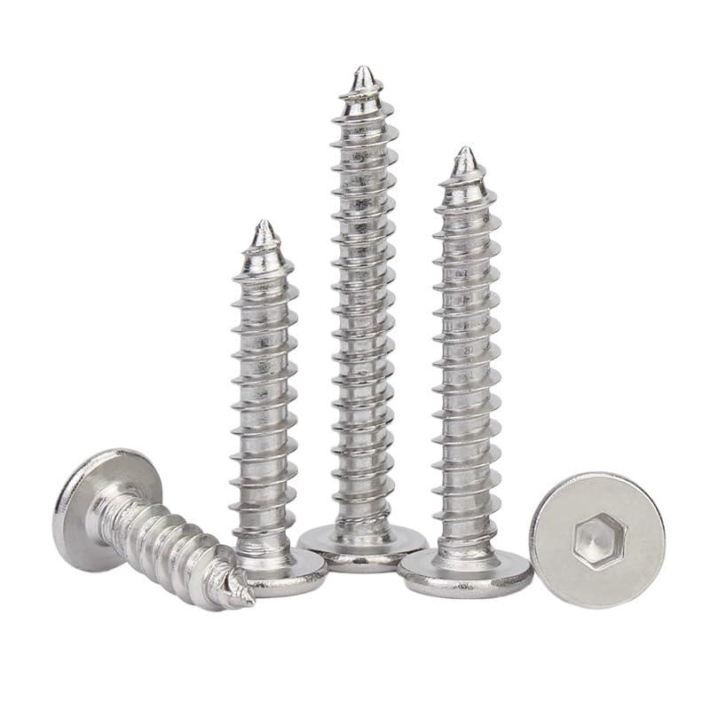 RAWARS Hexagon Socket Screws 10pcs 304 Stainless Steel Ultra-Thin Large Flat Head self-Tapping Screws Flat Head self-Tapping Screws Thin Flat Head Hexagonal self-Tapping Screws (Size : M5*12)