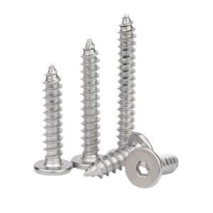 RAWARS Hexagon Socket Screws 10pcs 304 Stainless Steel Ultra-Thin Large Flat Head self-Tapping Screws Flat Head self-Tapping Screws Thin Flat Head Hexagonal self-Tapping Screws (Size : M5*12)