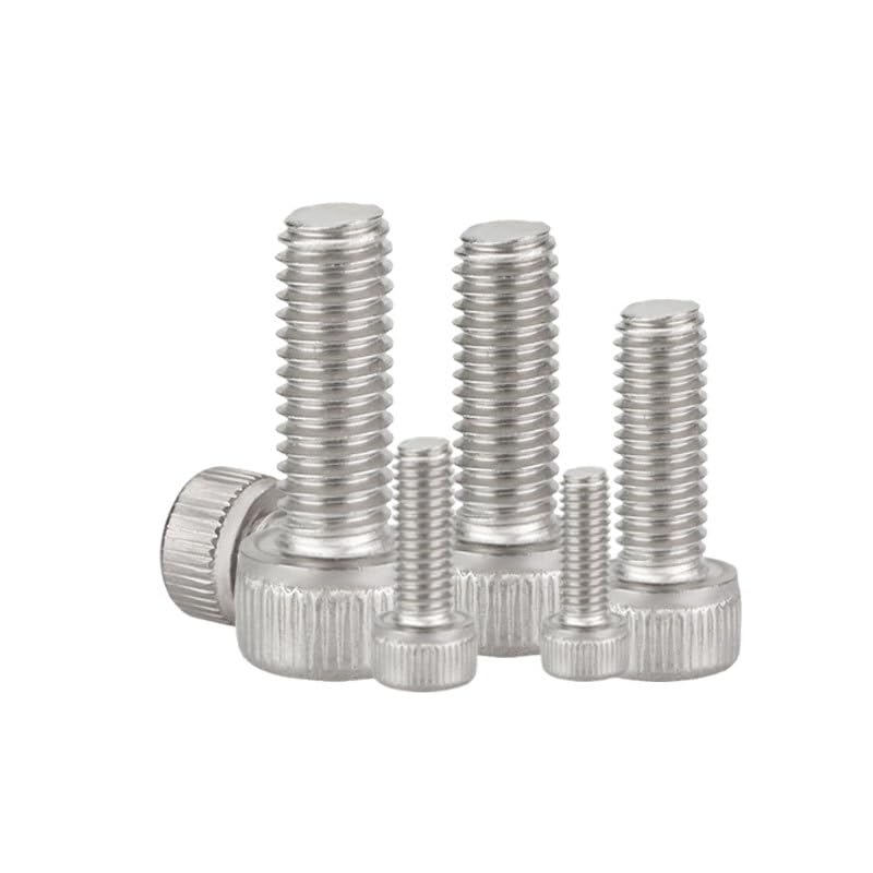 RAWARS Hexagon Socket Screws 304 Stainless Steel knurled Cup Head Hexagonal Machine Wire Screw Screw Straight Cylindrical Head Hexagonal Bolt Screw (Size : M5*12)