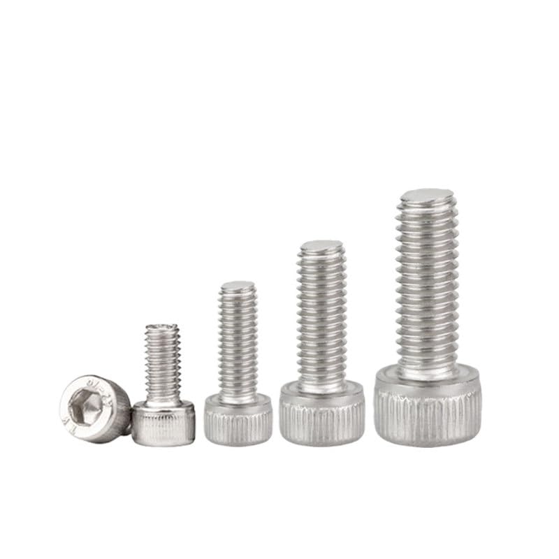 RAWARS Hexagon Socket Screws 304 Stainless Steel knurled Cup Head Hexagonal Machine Wire Screw Screw Straight Cylindrical Head Hexagonal Bolt Screw (Size : M5*12)