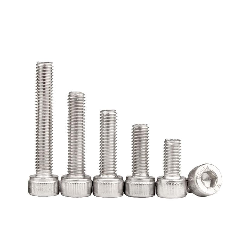 RAWARS Hexagon Socket Screws 304 Stainless Steel knurled Cup Head Hexagonal Machine Wire Screw Screw Straight Cylindrical Head Hexagonal Bolt Screw (Size : M5*12)