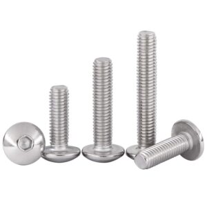 Hexagon Socket Screws 10pcs Large Flat Head Hexagonal Machine Screws 304 Stainless Steel semi-Round Head Large Umbrella Head Hexagonal Machine Screws (Size : M5*12)