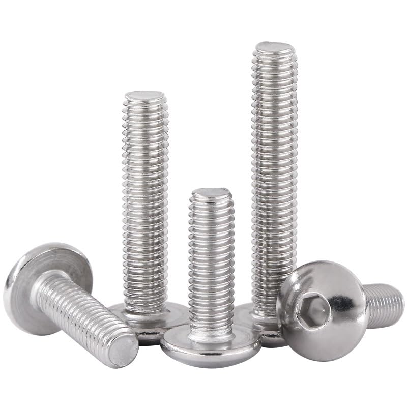 Hexagon Socket Screws 10pcs Large Flat Head Hexagonal Machine Screws 304 Stainless Steel semi-Round Head Large Umbrella Head Hexagonal Machine Screws (Size : M5*12)