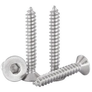 RAWARS Hexagon Socket Screws 10pcs countersunk Head Hexagon Socket self-Tapping Screws M3 Screw 304 Stainless Steel self-Tapping Screws M5 Flat Head Hexagon Socket self-Tapping Screws (Size : M5*12)