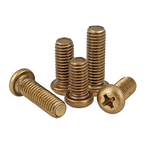 DubMag Tapping Screws,Screw Bolt,Copper Round Head Phillips Screws, pan Head Machine Screws, M5M6M8, Copper Screws, Small Screws, Pure Copper,M8*50[4pcs] (Color : M5*12[40pcs])