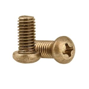 DubMag Tapping Screws,Screw Bolt,Copper Round Head Phillips Screws, pan Head Machine Screws, M5M6M8, Copper Screws, Small Screws, Pure Copper,M8*50[4pcs] (Color : M5*12[40pcs])