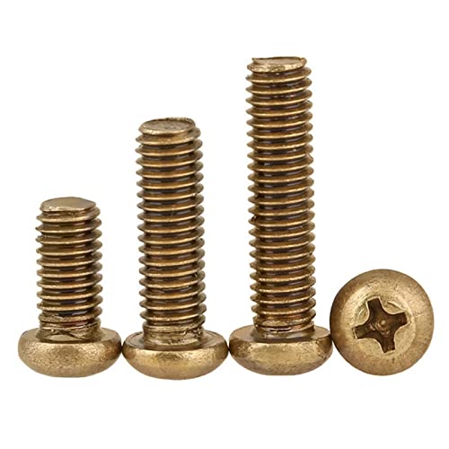 DubMag Tapping Screws,Screw Bolt,Copper Round Head Phillips Screws, pan Head Machine Screws, M5M6M8, Copper Screws, Small Screws, Pure Copper,M8*50[4pcs] (Color : M5*12[40pcs])