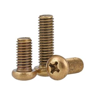 DubMag Tapping Screws,Screw Bolt,Copper Round Head Phillips Screws, pan Head Machine Screws, M5M6M8, Copper Screws, Small Screws, Pure Copper,M8*50[4pcs] (Color : M5*12[40pcs])