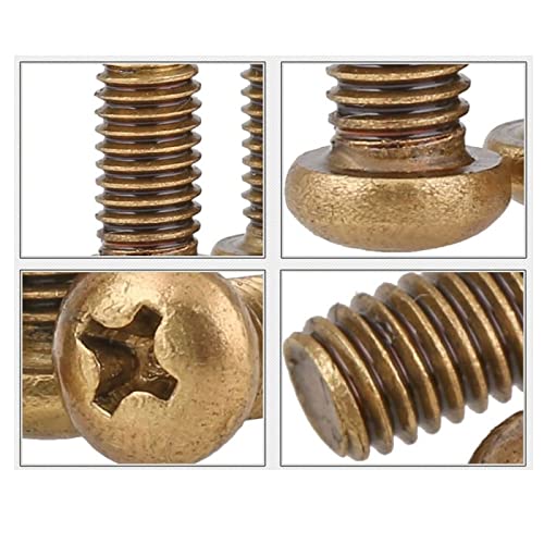 DubMag Tapping Screws,Screw Bolt,Copper Round Head Phillips Screws, pan Head Machine Screws, M5M6M8, Copper Screws, Small Screws, Pure Copper,M8*50[4pcs] (Color : M5*12[40pcs])