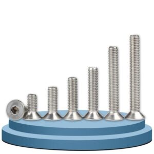 10pcs 304 Stainless Steel countersunk Head Hexagon Socket Bolt Flat Cup Head Full Thread Extension Screw Hexagon Socket Screws (Size : M5*12)