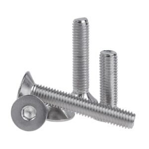 10pcs 304 Stainless Steel countersunk Head Hexagon Socket Bolt Flat Cup Head Full Thread Extension Screw Hexagon Socket Screws (Size : M5*12)