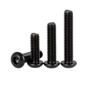 10pcs 304 Stainless Steel Black Yuan Cup Bolts Round Head Hexagonal Screws pan Head Carbon Steel Screws Hexagon Socket Screws (Size : M5*12)