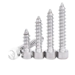 CHANWA 10pcs 304 Stainless Steel Hexagon Socket self-Tapping Screws Cup Head Pointed Tail Screws Cylindrical Head Screws Hexagon Socket Screws (Size : M5*12)