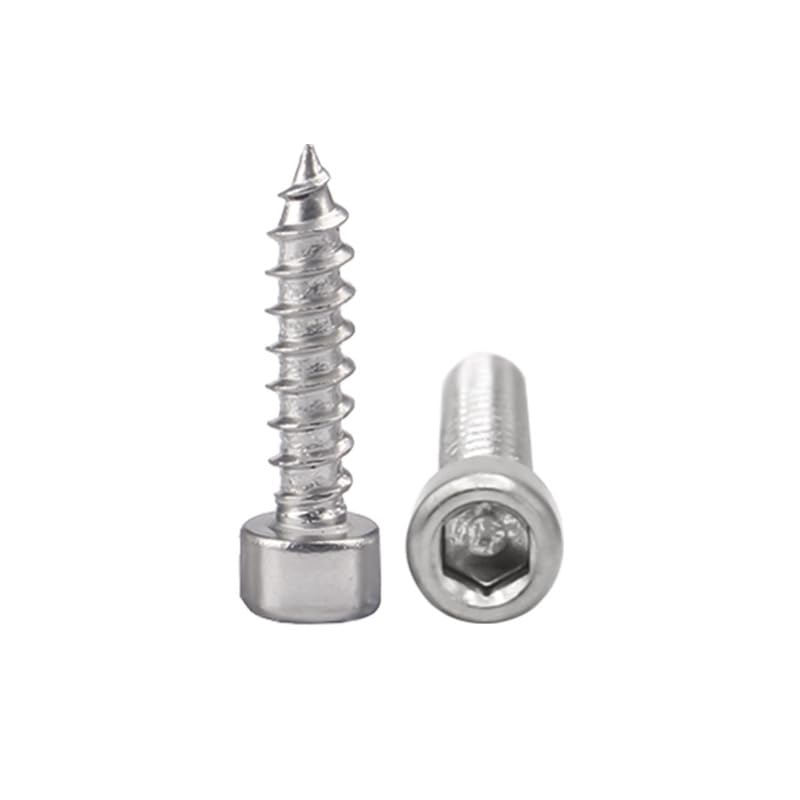 CHANWA 10pcs 304 Stainless Steel Hexagon Socket self-Tapping Screws Cup Head Pointed Tail Screws Cylindrical Head Screws Hexagon Socket Screws (Size : M5*12)