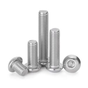 10pcs 04 stainless steel semi-round head hexagonal screw machine thread round cup bolt mushroom head screw hexagon socket screws (size : m5*12)