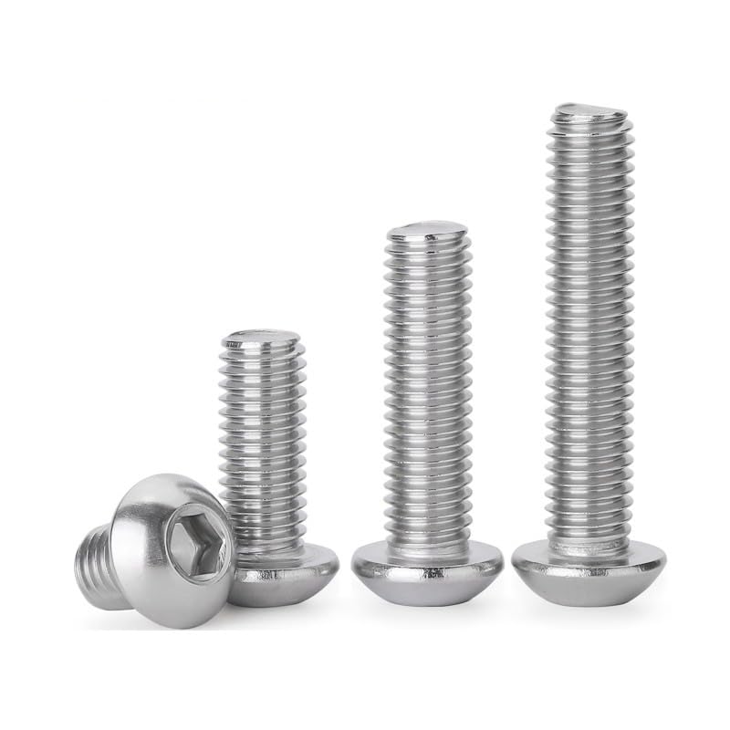 10pcs 04 Stainless Steel semi-Round Head Hexagonal Screw Machine Thread Round Cup Bolt Mushroom Head Screw Hexagon Socket Screws (Size : M5*12)