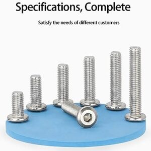 COYOUCO 100 Pcs M4 X 10/12/14/15Mm Metric Hex Socket Countersunk Flat Head Screw Bolts - 304 Stainless Steel,M5*12 100