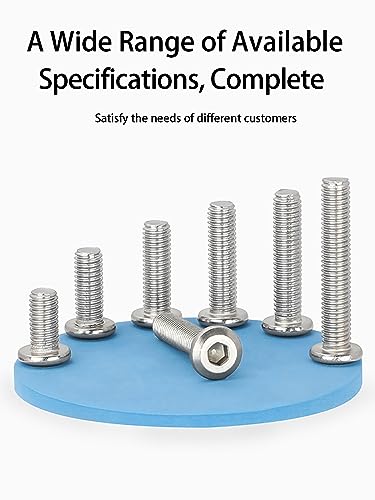 COYOUCO 100 Pcs M4 X 10/12/14/15Mm Metric Hex Socket Countersunk Flat Head Screw Bolts - 304 Stainless Steel,M5*12 100