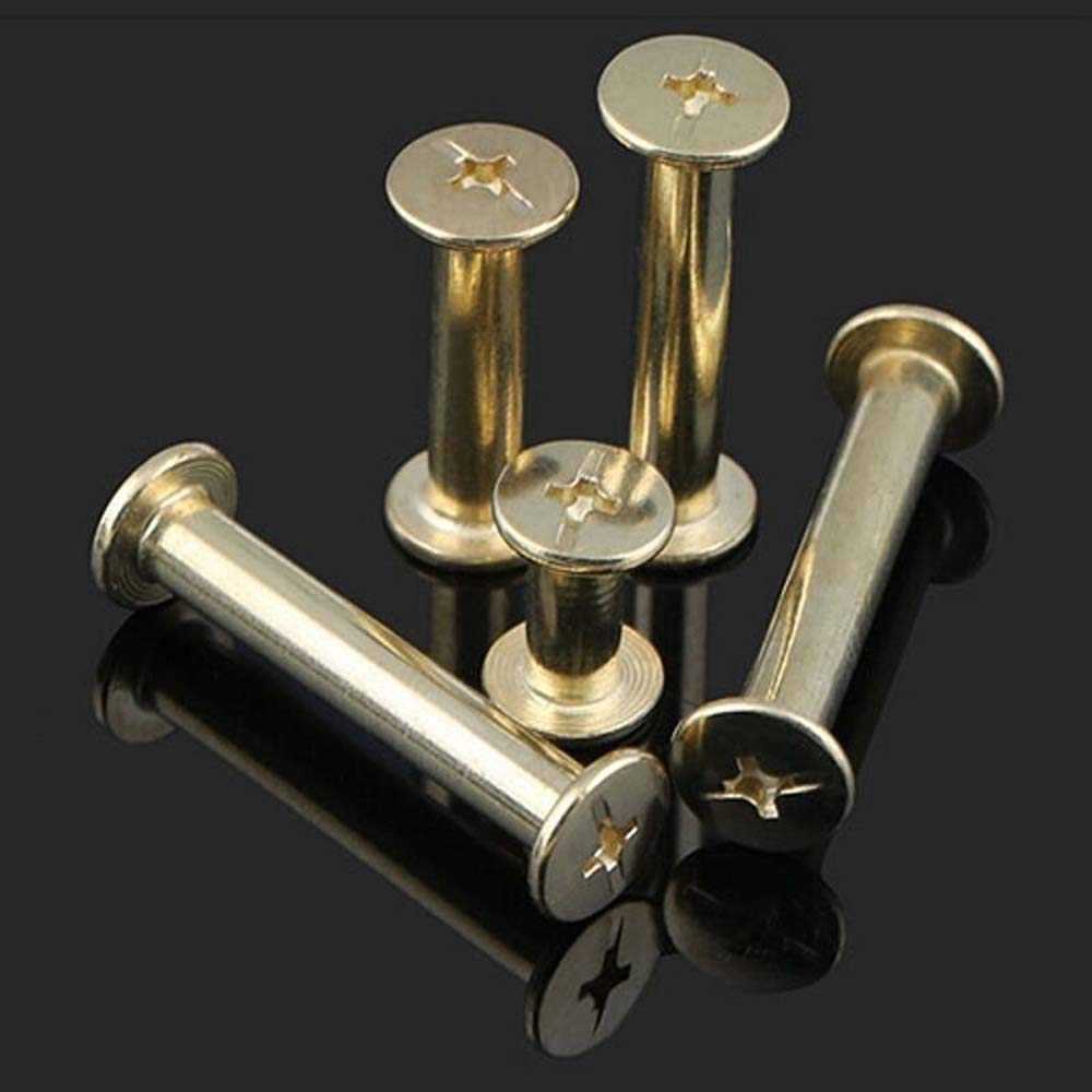 M5x12 mm -5PCS Copper Plated Binding Post Chicago Screw for Album Purse Leather (M512 mm -5PCS)